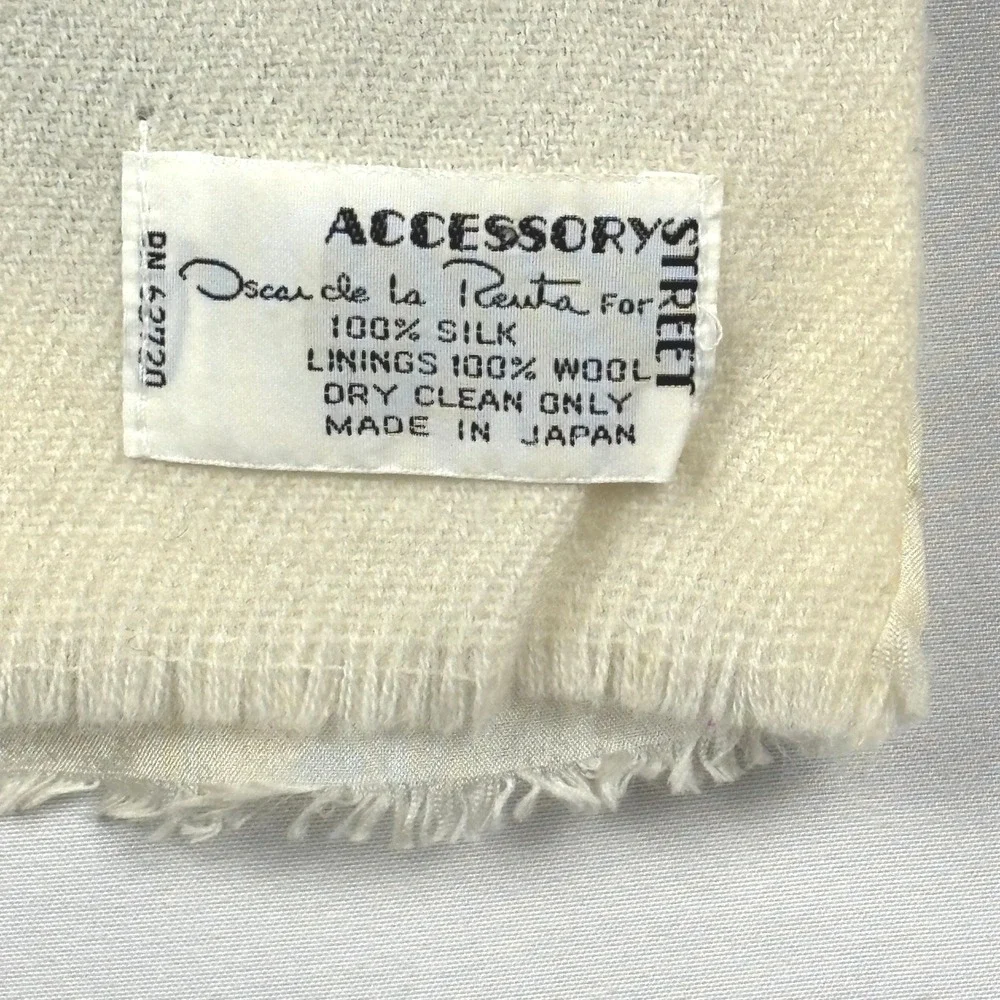 vTG Oscar de la Renta Accesory Street Men Silk Wool Scarf Japan Formal Classic